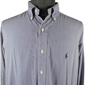Ralph Lauren Purple Yarmouth Men's Long Sleeve Button Down Collar Pony Size 17